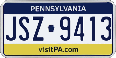 PA license plate JSZ9413