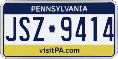 PA license plate JSZ9414