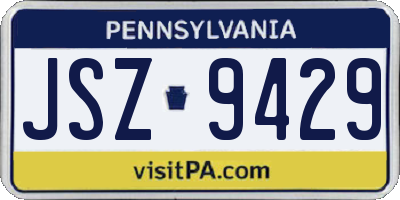 PA license plate JSZ9429