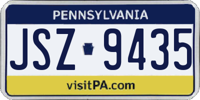 PA license plate JSZ9435