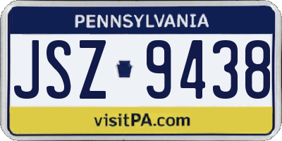 PA license plate JSZ9438