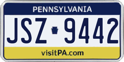 PA license plate JSZ9442