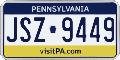 PA license plate JSZ9449