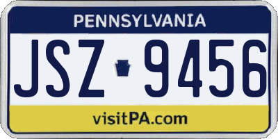 PA license plate JSZ9456