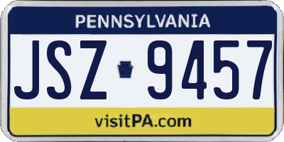 PA license plate JSZ9457