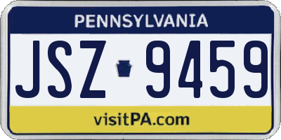PA license plate JSZ9459
