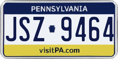PA license plate JSZ9464
