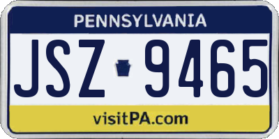 PA license plate JSZ9465