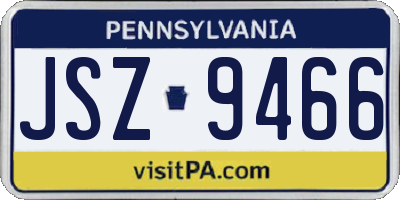 PA license plate JSZ9466