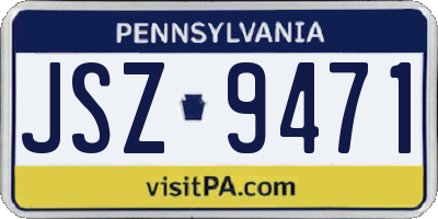 PA license plate JSZ9471