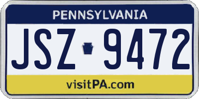 PA license plate JSZ9472