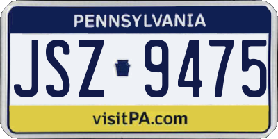 PA license plate JSZ9475