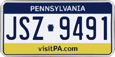 PA license plate JSZ9491