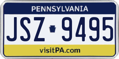 PA license plate JSZ9495