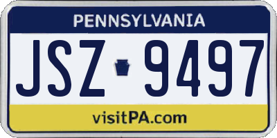 PA license plate JSZ9497