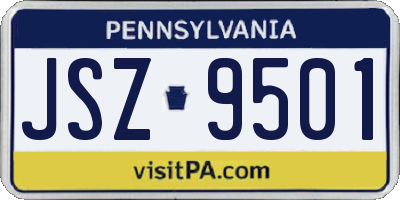 PA license plate JSZ9501