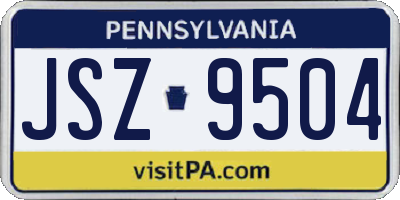 PA license plate JSZ9504