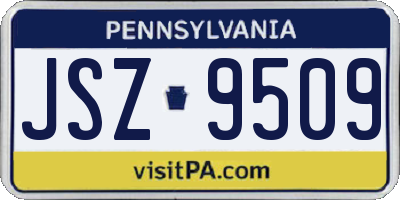 PA license plate JSZ9509
