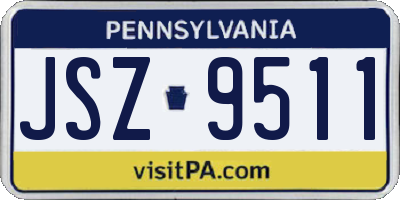 PA license plate JSZ9511