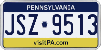 PA license plate JSZ9513
