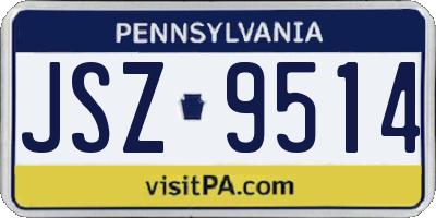 PA license plate JSZ9514