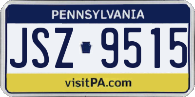 PA license plate JSZ9515