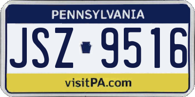 PA license plate JSZ9516