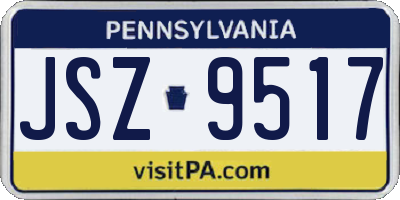 PA license plate JSZ9517