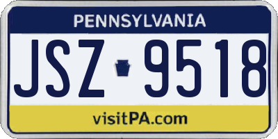PA license plate JSZ9518