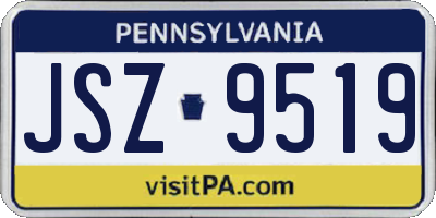 PA license plate JSZ9519