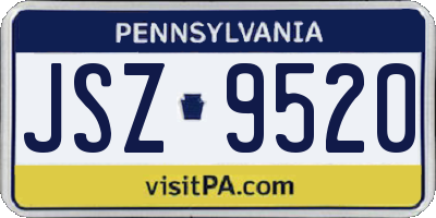 PA license plate JSZ9520