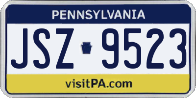 PA license plate JSZ9523