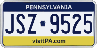 PA license plate JSZ9525