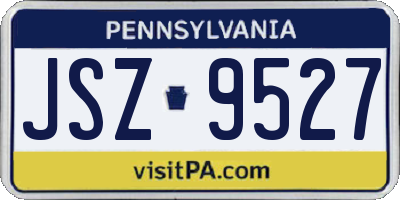 PA license plate JSZ9527