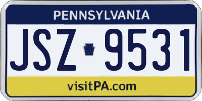 PA license plate JSZ9531
