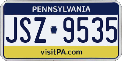 PA license plate JSZ9535