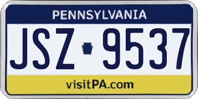 PA license plate JSZ9537