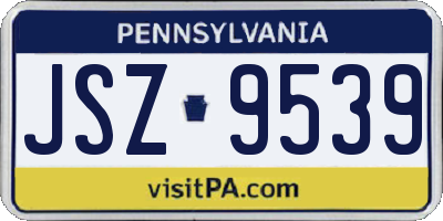 PA license plate JSZ9539