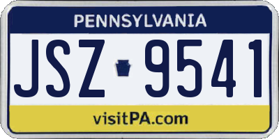 PA license plate JSZ9541