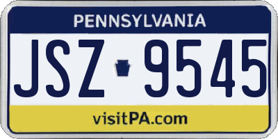 PA license plate JSZ9545