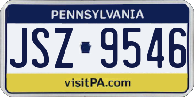 PA license plate JSZ9546