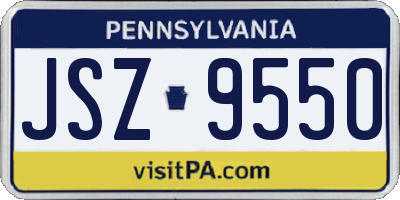 PA license plate JSZ9550