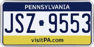 PA license plate JSZ9553