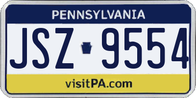 PA license plate JSZ9554