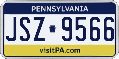 PA license plate JSZ9566