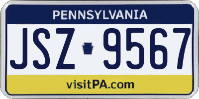 PA license plate JSZ9567