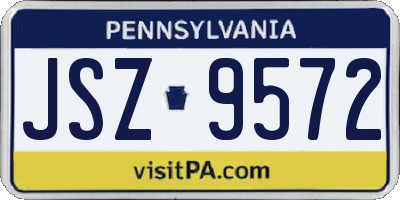 PA license plate JSZ9572