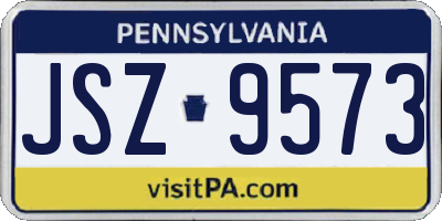 PA license plate JSZ9573