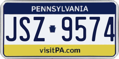 PA license plate JSZ9574