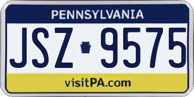PA license plate JSZ9575